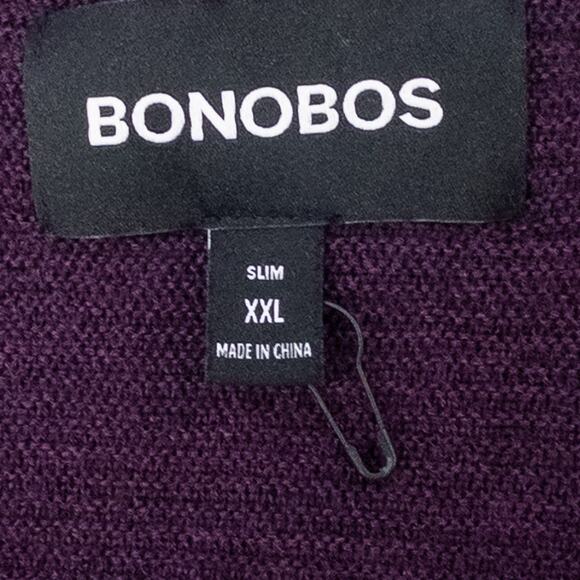 Bonobos Merino Wool Henley Sweater Men's XXL Extra Fine Purple Burgundy - Picture 4 of 5